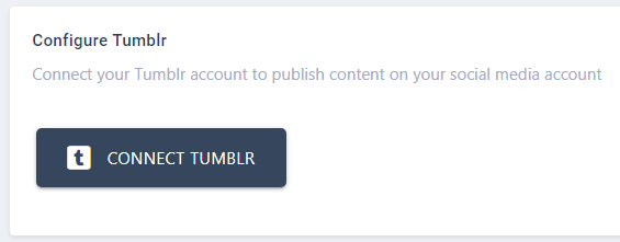 Connect Tumblr button