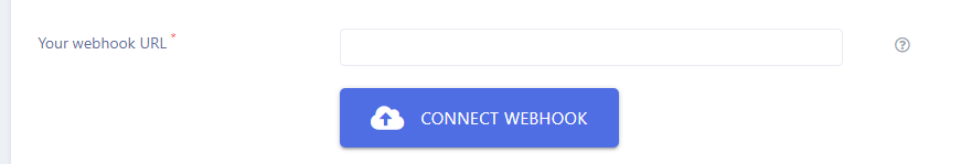 Connect Webhook button